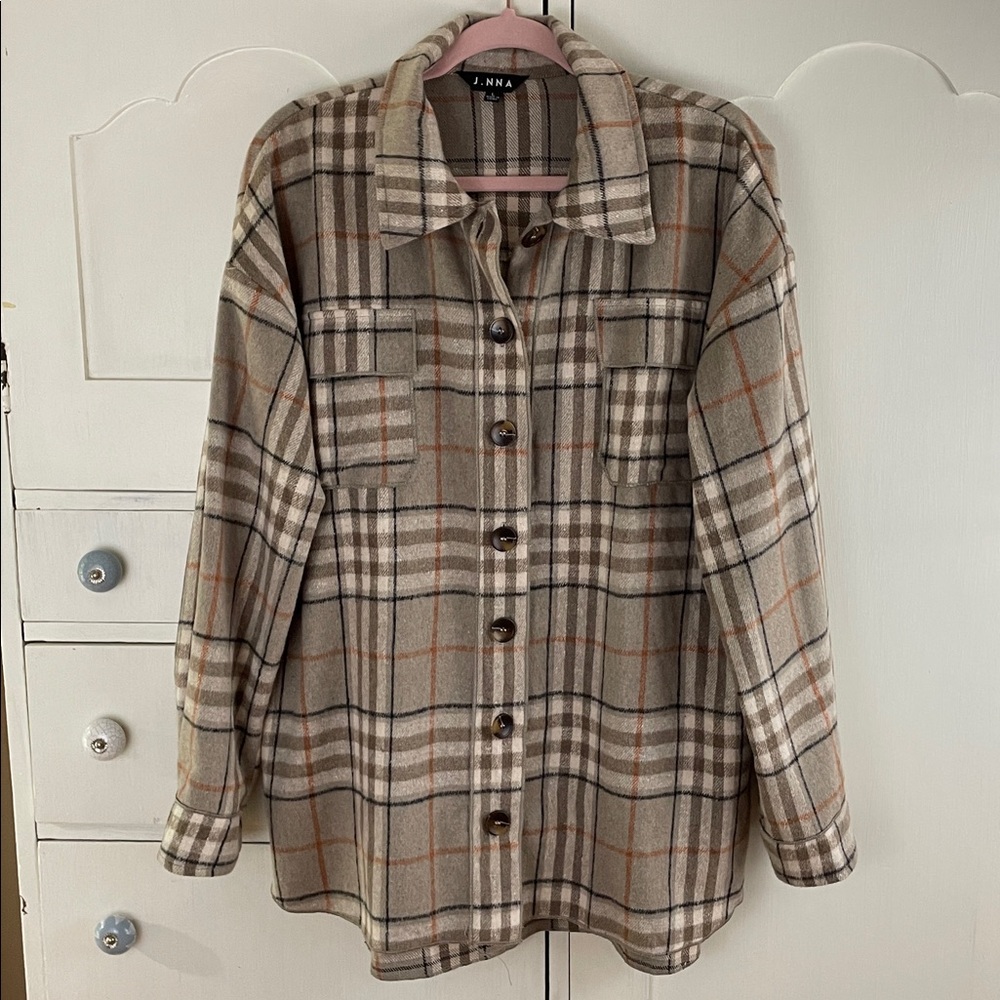 J.NNA Shacket plaid brown Large